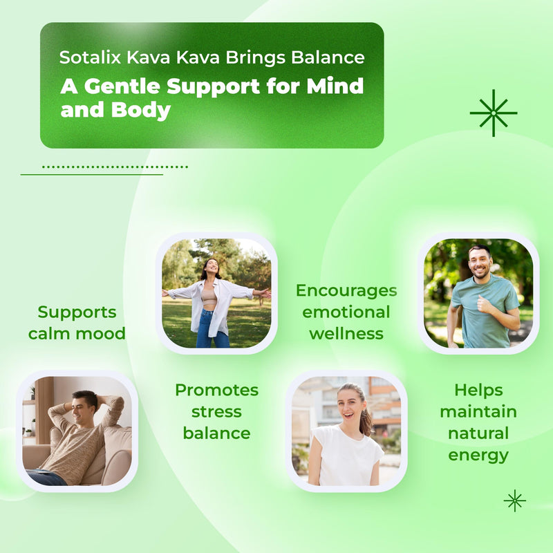 Sotalix Kava Kava Supplement with Ashwagandha Rhodiola St. John's Wort for Mood, Energy & Calming Support - USA Made & Tested (150 Count (Pack of 1))