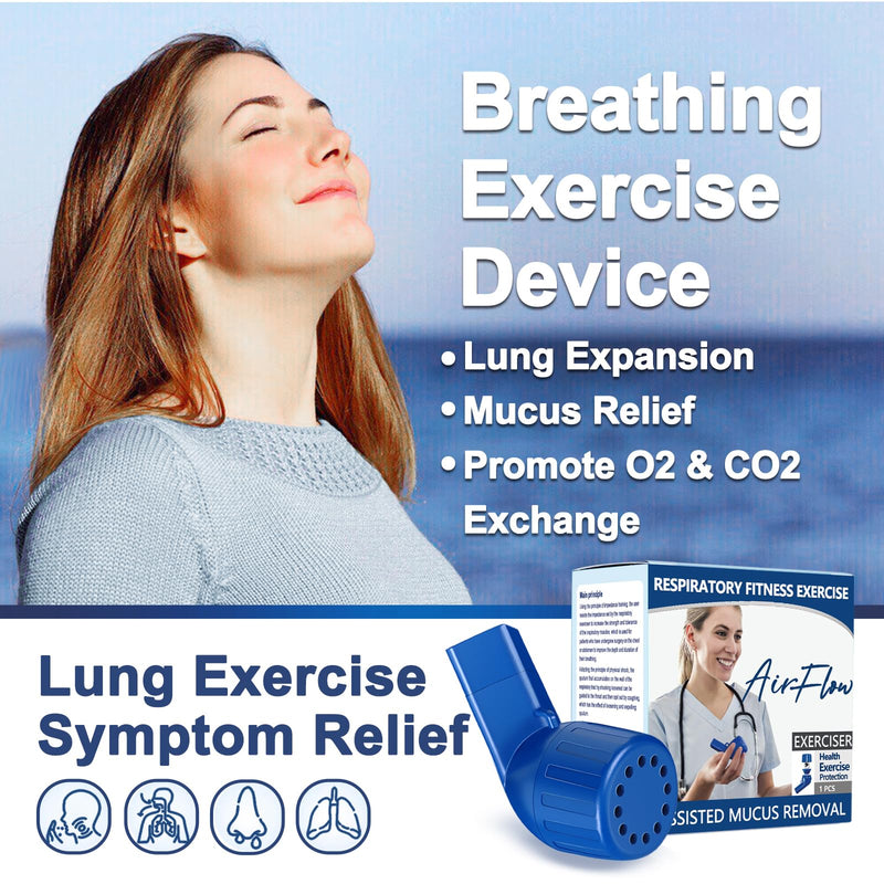 Lung Exerciser, Acapell Flutter Valve Device, Mucus Clearance and Lung Expansion Device, Breathing Trainer for Lung Recovery | Natural Expiratory Exerciser Dark Blue-e - BeesActive Australia