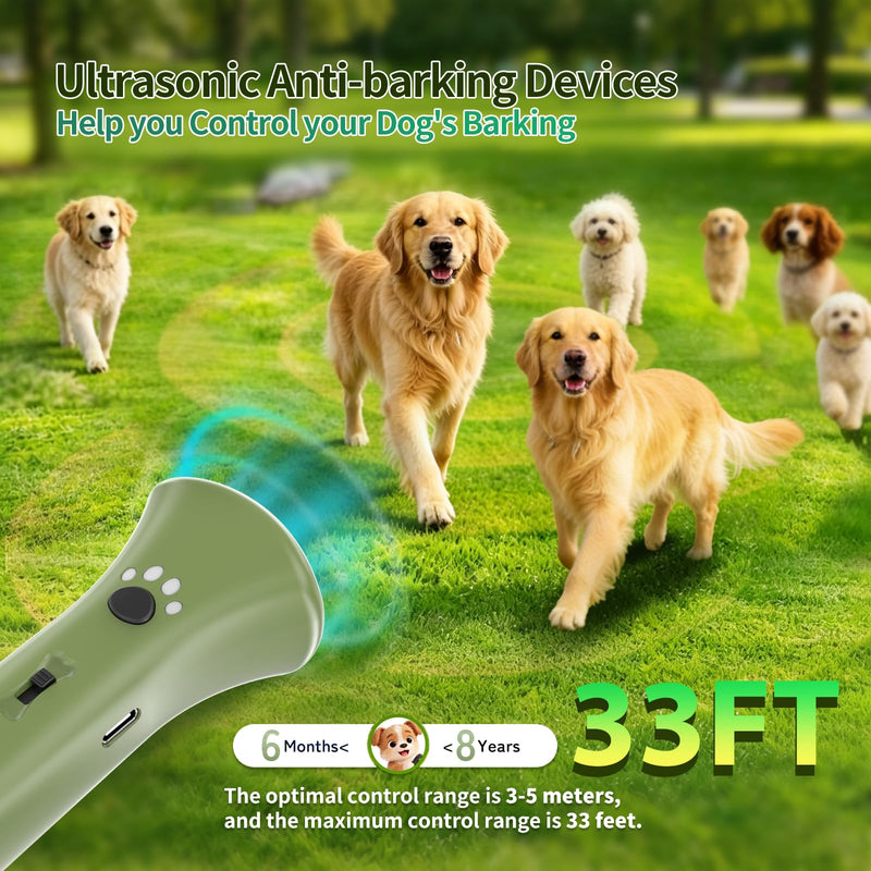 Dog Bark Deterrent Devices,Ultrasonic Anti Barking Device for Dogs, Portable Dog Training Device,Stopping Own or Neighbor's Dog Barking,Safe & Effective for Indoor & Outdoor Use(Green)