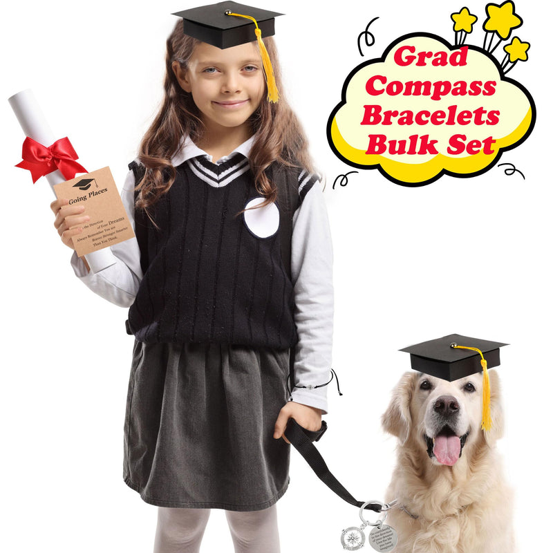 28 Sets Graduation Gifts Bulk Class of 2026 Including Graduation Keychains With Grad Compass Bracelets Bulk Set In Cap Gift Boxes Party Favors for Students, Guests, Graduates
