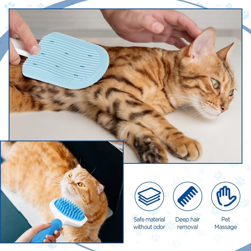 Baderke 3 Pcs Cat Tongue Comb Silicone Cat Comb Dog Brush Kit Cute Cartoon Cat Brushes Soft Self Cleaning Massage Removes Fur Reducing Hairballs for Cats Dogs - BeesActive Australia