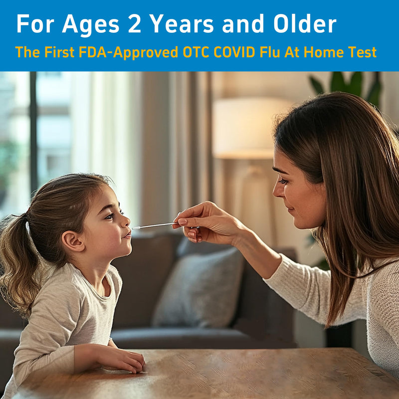 Healgen Rapid Check COVID-19, Flu A&B Antigen Test Kit, The First FDA Authorized OTC 3-in-1 Flu & COVID Home Test, Easy to Read Dual Windows, Results in 15 Mins, 2 Test