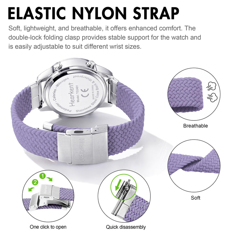 Hearkent Women Pedometer Watch for Walking Steps and Miles-Step Counter for Calories,30M Waterproof-EL Backlight-Countdown-Stopwatch-No App Step Tracker for Adults Seniors purple - BeesActive Australia