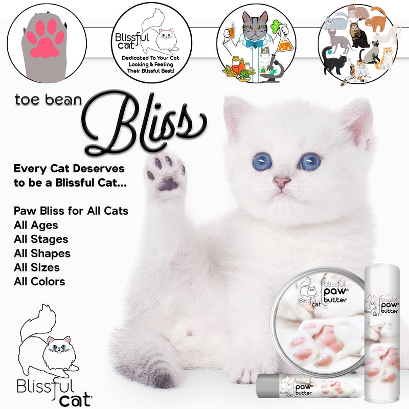 The Blissful Cat Paw Butter, Moisturizer for Dry Paw Pads, Softens and Protects Rough Feet, Versatile, Lick-Safe Balm, 0.15 oz. 0.15 Ounce (Pack of 1) - PawsPlanet Australia