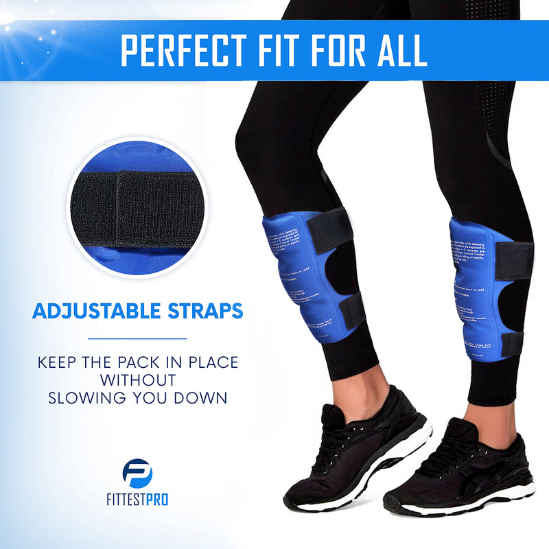 Shin Splint Ice Packs, HSA and FSA Eligible Reusable Hot and Cold Therapy Wrap | Leg or Calf Pain Relief | Advanced Soft Gel Technology | Freezable and Microwavable | Running Injuries & Recovery Shin - BeesActive Australia