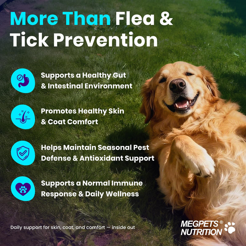 Flea and Tick Support for Dogs Chewable, 300 Soft Chews, Skin & Coat Support, Digestive Support, Chicken Flavor, All Breeds & Sizes 300 Counts