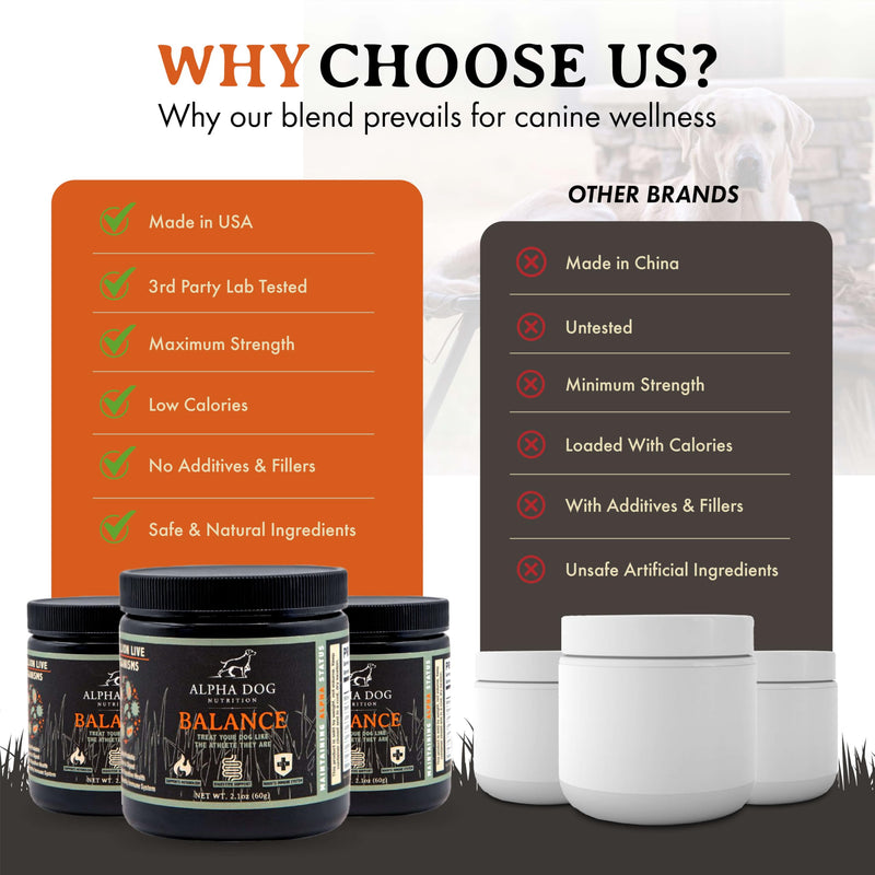 Balance Probiotic Blend for Dogs by Alpha Dog Nutrition - PawsPlanet Australia