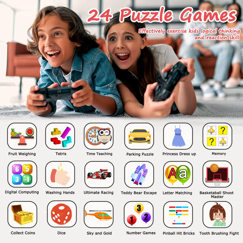Wiszodet Smart Watch for Kids - Kids Smart Watch Girls Boys Gifts for 4-12 Years Old with 24 Games Camera Video Music Player Flashlight Alarm Clock Pedometer Birthday for Boys Girls Age 6 7 8 9 Red