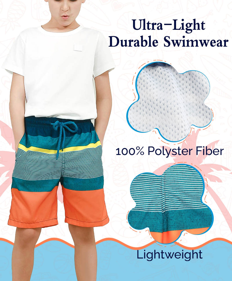 KAILUA SURF Boys' Swim Trunks Quick Dry Board Shorts with Mesh Liner, Sizes 2T-18/20 14-16 Years E30