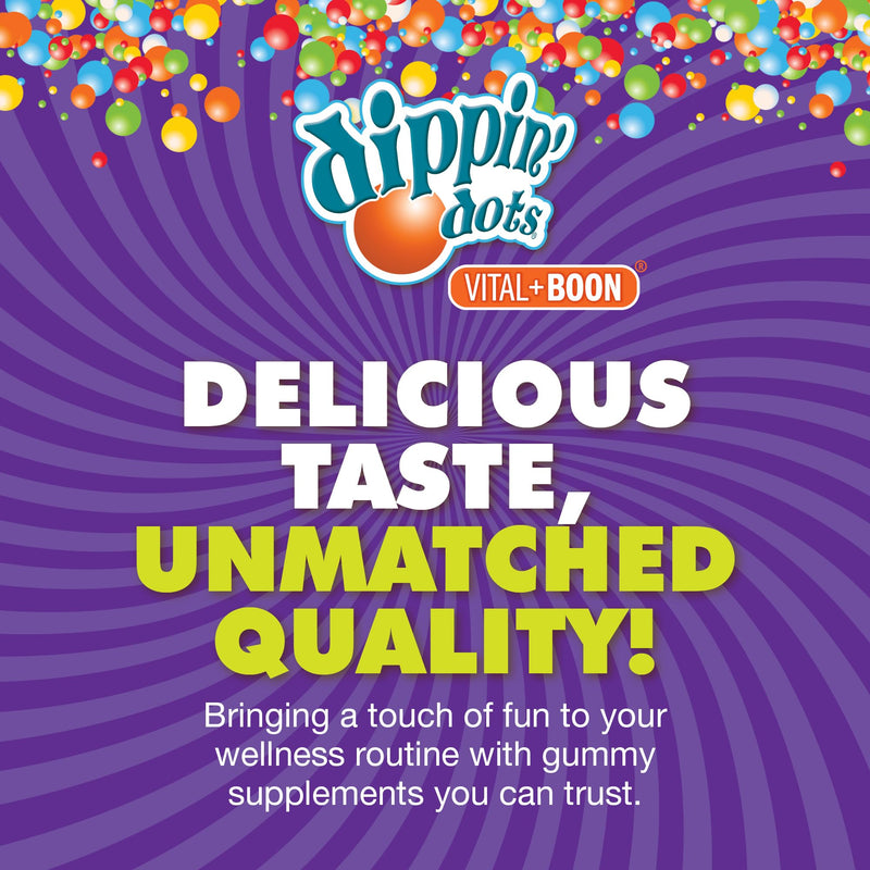 Dippin' Dots Iron Gummies for Women, with Vitamin C & B12 (60 Ct) | Gum Drop Grape iron supplement gummies with Vitamin C & B12, vital for red blood cells; vegan, gluten & gelatin free. 60 Count (Pack of 1)