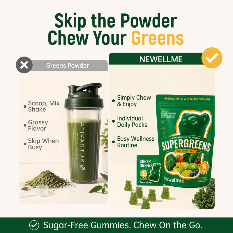 Super Greens Gummies, Digestive Health Support, 28 Daily Packs | 0g sugar super greens gummies with 6g dietary fiber, daily vitamins, and an 8,670mg Core Nutrients Blend for easy routines 6 Count (Pack of 28)