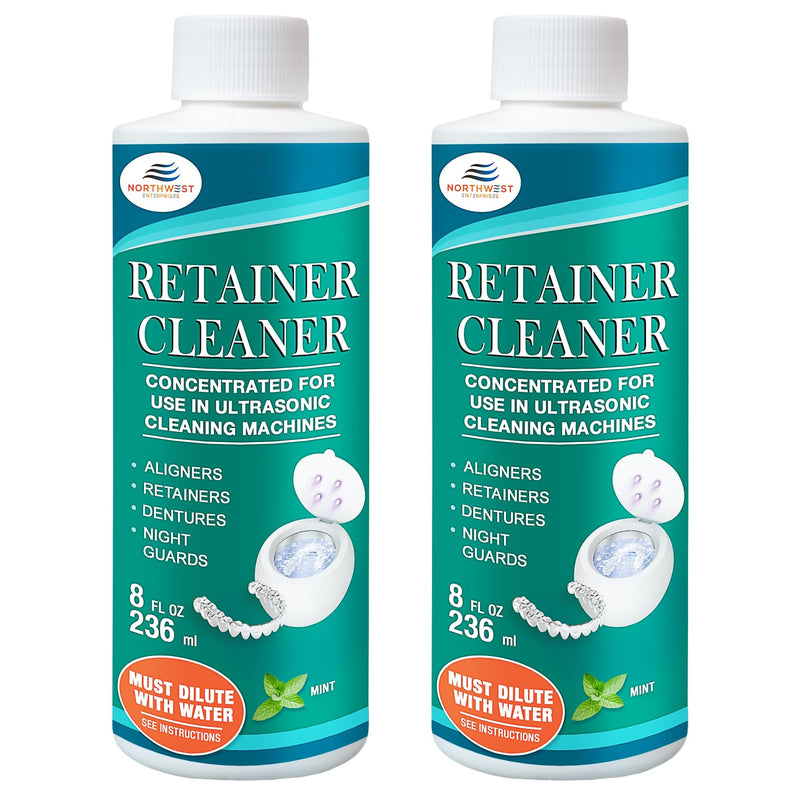 Ultrasonic Retainer Cleaner Solution Concentrate - Ultrasonic Denture Cleaner for Ultrasonic Machines - Cleans Mouthguards, Invisalign, and Nightguards - Updated Formula (Mint) (16 Ounces) 16 Ounces