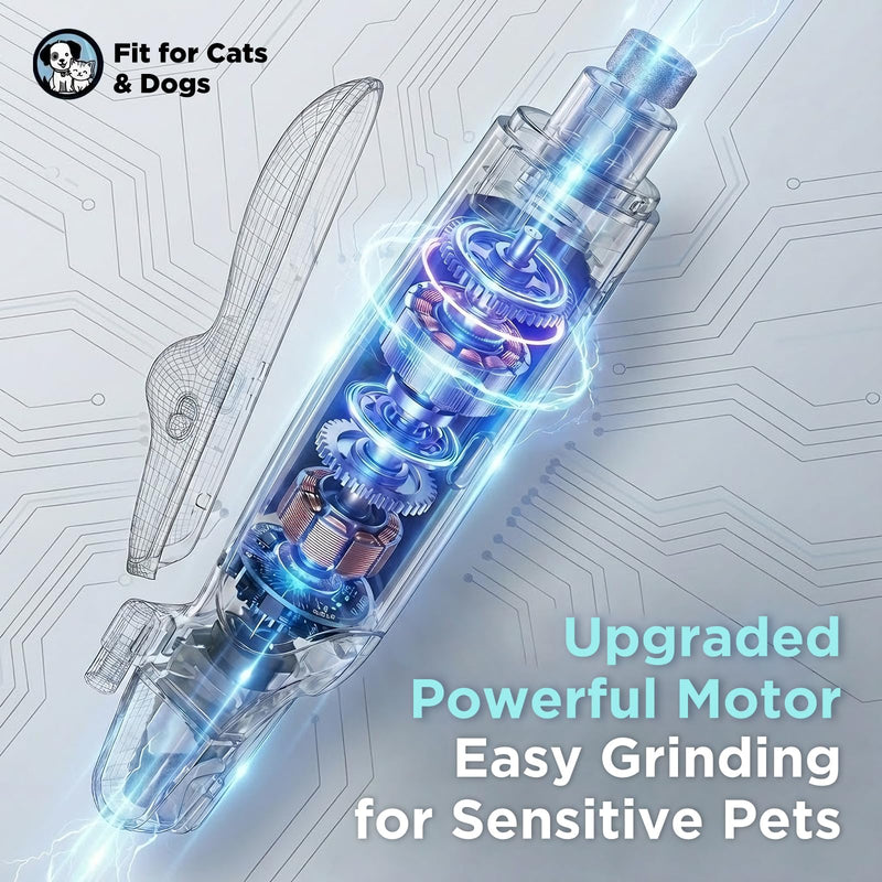 2-in-1 Dog & Cat Nail Clipper and Grinder with LED Light, Low-Noise Electric Pet Nail Trimmer, Safety Lock & Nail Catcher, USB-C Rechargeable, 3 Grinding Ports for Cats & Small to Medium Dogs - BeesActive Australia