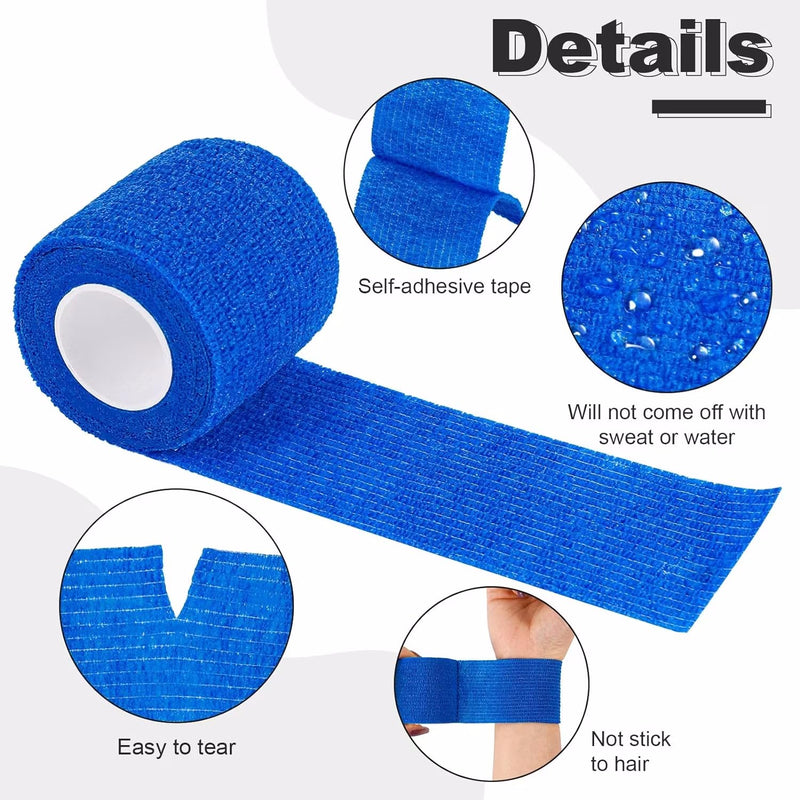 15 Rolls Self Adhesive Bandage | Pet Vet Wrap for Dogs | Cohesive Bandage for Ankle Sprains, Wrist Support | Sports Tape for Football, Badminton Racket Grip | 5cm x 4.5m(2" x 177")