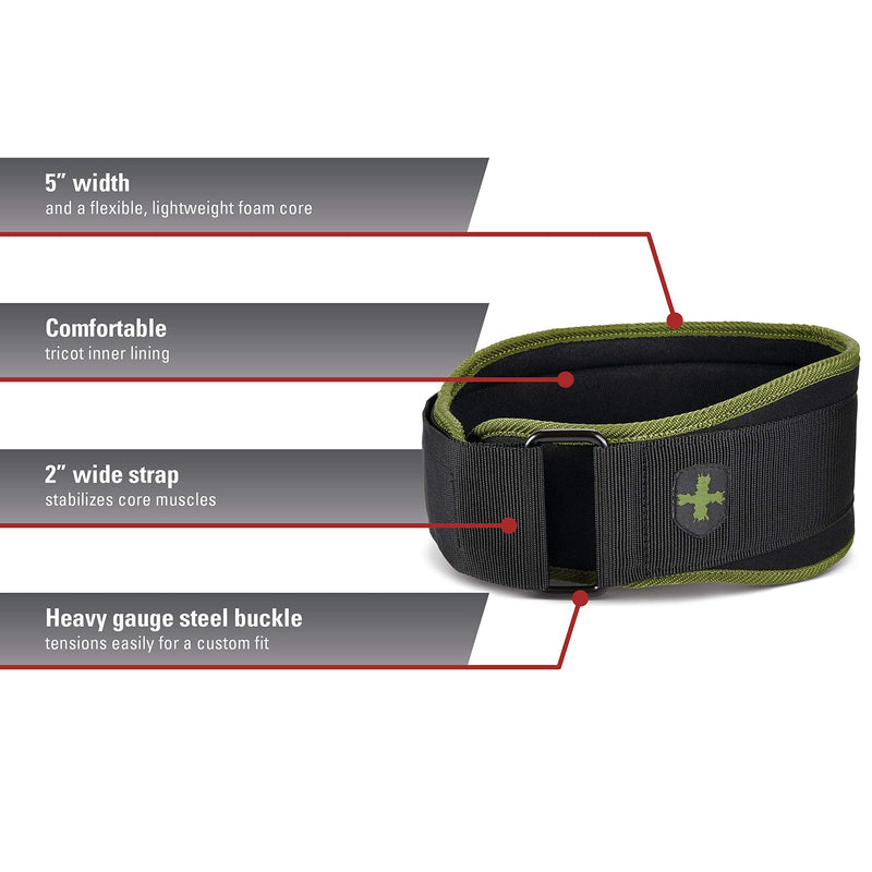 Harbinger Weightlifting Belt Foam Core Green Small (24 - 29 Inches)