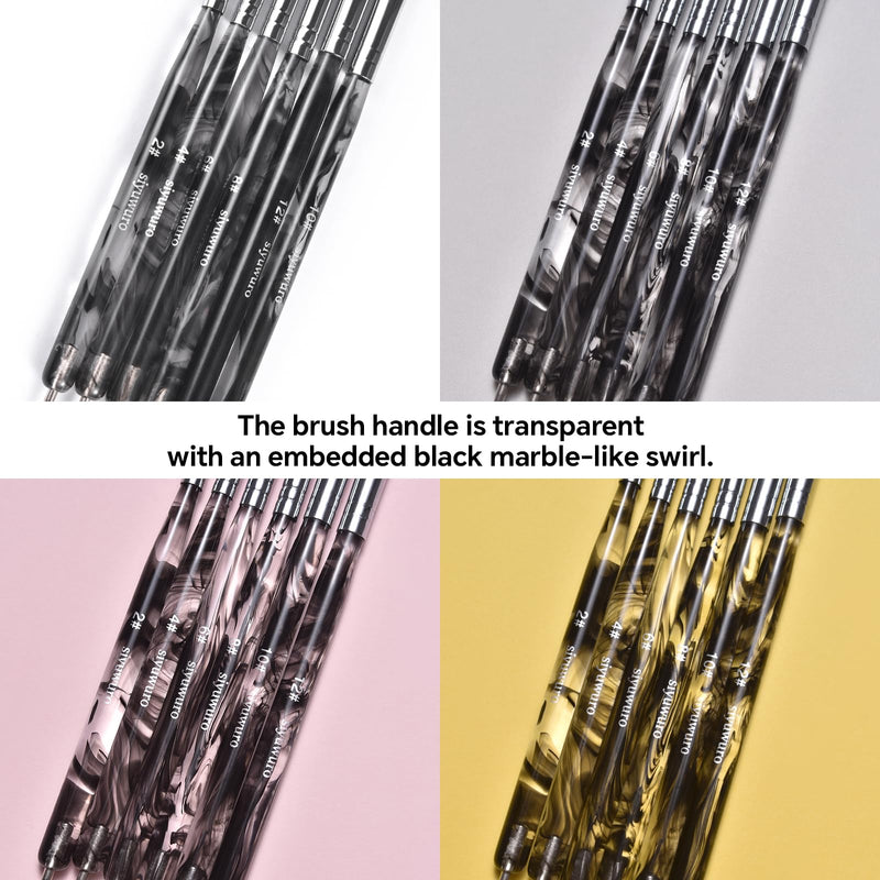 6Pcs Kolinsky Sable Nail Brush French Nail Brush 2 Way Professional UV Gel Acrylic Nail Art Brush with Dotting Tool for French Manicure Cuticle Clean Up Nail Art Design Pen (Set) Set - BeesActive Australia