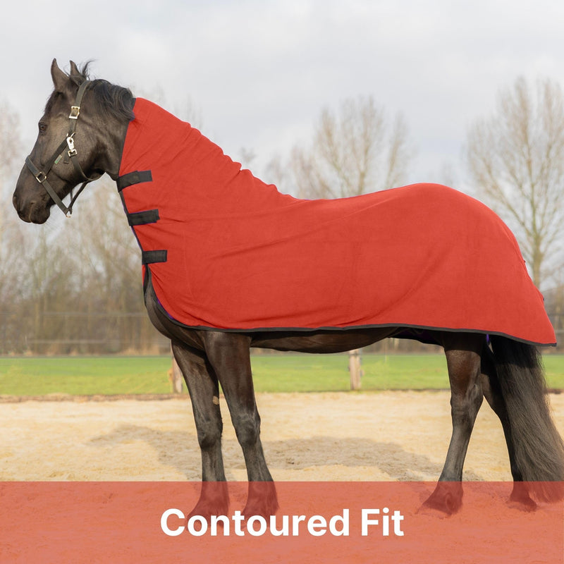 RESISTANCE Long Lasting & Warm Soft Fleece Contour Cooler for Horse (Small (62"-66"), Red) Small (62"-66") - BeesActive Australia