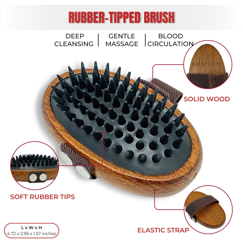 Wooden Pet Grooming Kit for Short-Haired & Double-Coated Dogs Cats Horses- Includes Bristle Brush, Massage Brush & Deshedding Brush -Dog Brush for Shedding - Best Deshedding Comb in Shedding Season