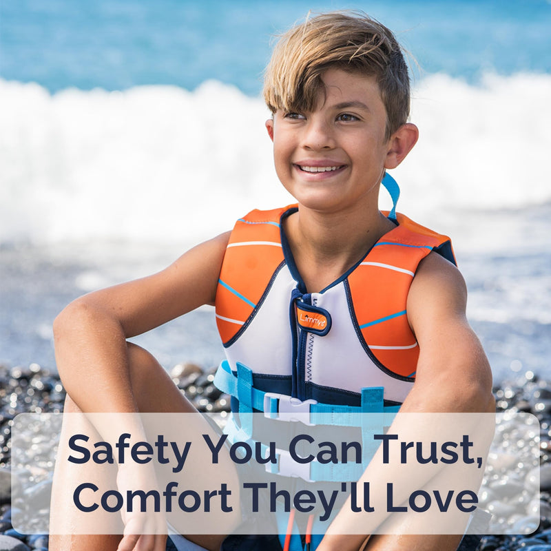 Limmys Swim Vest for Toddlers & Kids – Integrated Foam Panel Swimming Aid, CE Certified, Award-Winning Parent-Approved Design, Secure Double Fastening with YKK Zip, Soft Premium Neoprene Comfort Small Sunset Blue