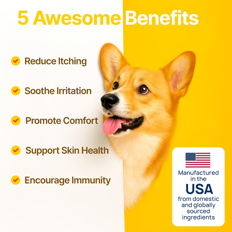 Dog Allergy Chews – Dog Allergy Relief, Itch Relief for Dogs – Anti Itch, Allergies & Immune Chews for Dogs with Omega 3 Fish Oil, Colostrum & Probiotics – 340 Count, Made in USA 340 Chews