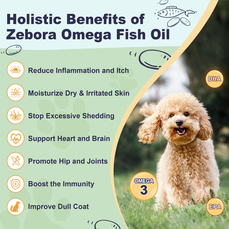Omega 3 Fish Oil for Dogs, Dog Fish Oil Powder, Wild Caught Fish Oil, EPA&DHA, Krill Oil, Kelp, Dog Skin and Coat Supplement, Anti Itch & Shedding, Support Dry Skin, Joint Health, Dog Allergy Relief 90 Scoops - PawsPlanet Australia