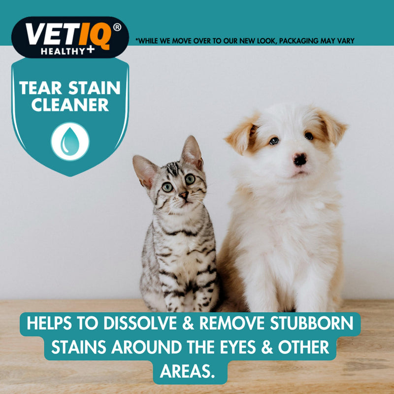 VETIQ Tear Stain Remover For Cats 3+ Months & Dogs 2+ Months, Safe & Gentle Solution to Remove Stubborn Tears & Saliva Stains Around Eyes & Mouth, 100 ml (Pack of 1) Tear Stain remover 100ml