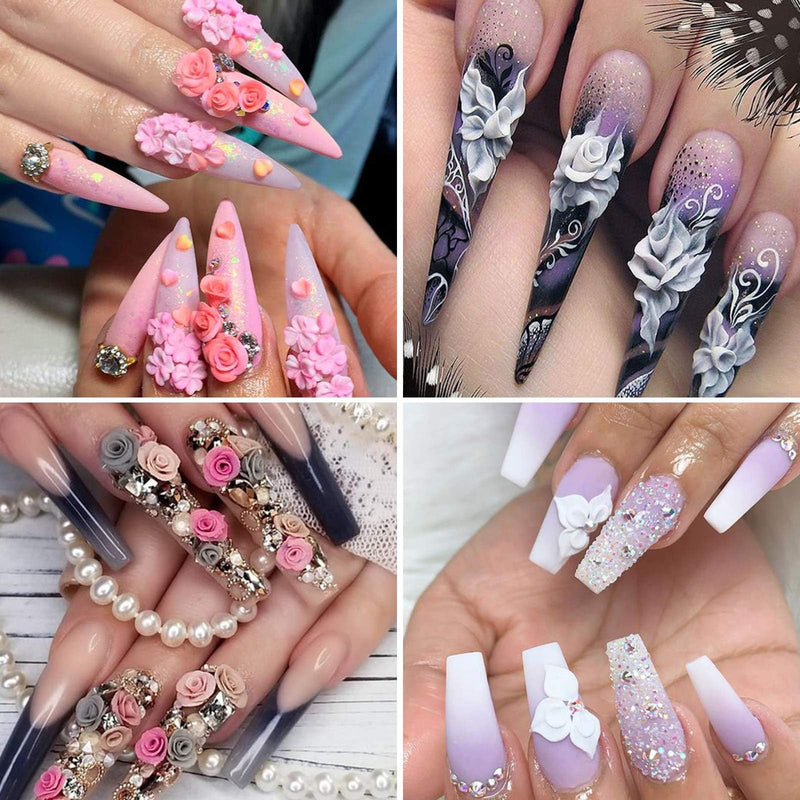 EBANKU 12 Colors Sculpture Painting Nail Gel Set, 3D Nail Carved Gel Sculpture Creative DIY Decoration Painting Glue with Tools, Silicone Pen, Cuticle Pusher and Carving Brush - BeesActive Australia