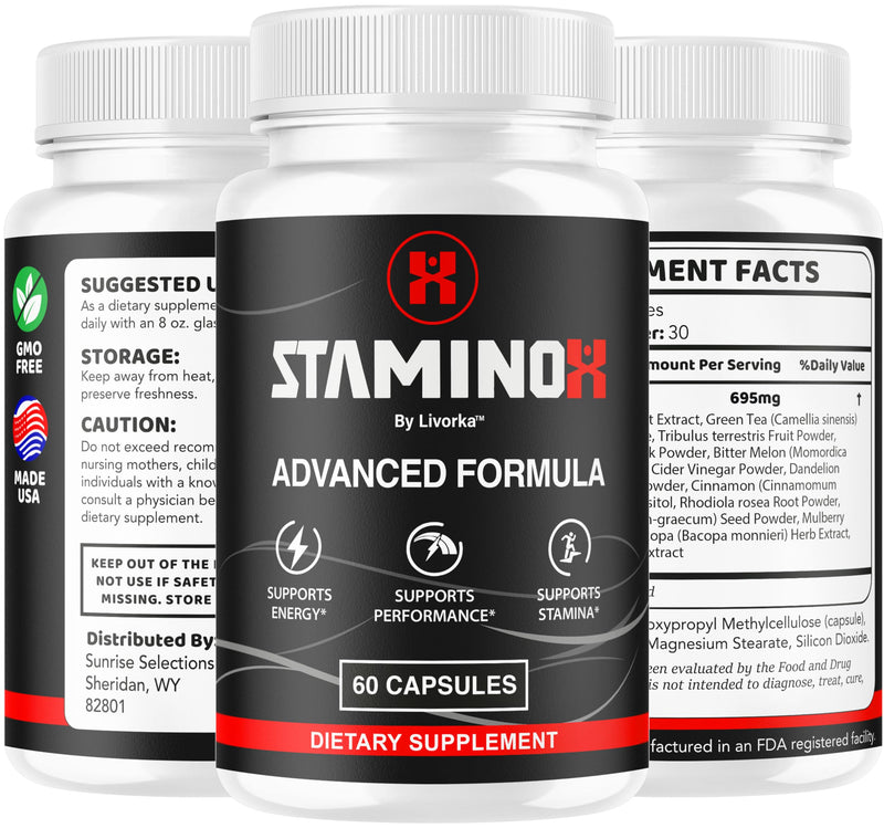 (3 Pack) Staminox Capsules - Official Staminox Pills Advanced Supplement Support - Maximum Strength, All Natural Premium Formula for Overall Health & Wellness Reviews, 180 Capsules for 3 Months