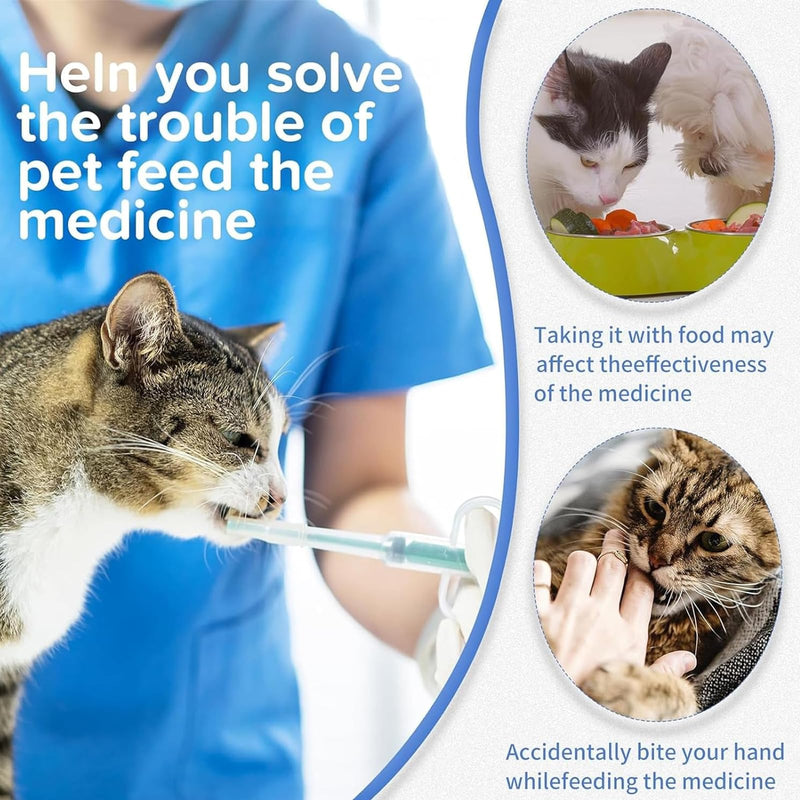 AHEJIOO Pack of 6 tablet dispensers for cats, worm treatment for cats, tablet dispensers for cats, Surefeed, swallowing aid tablets, feeder pet pusher (six pieces in three colours). - BeesActive Australia