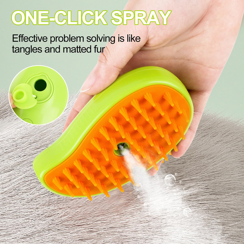 Byffoer Cat Steamy Brush, Steam Cat Brush Cat Brush with Steam, 3-in-1 Steam Brush for Cats Steam Brush for Cats Steamy BrushKatze Steamy Cat Hair Brush for Long Hair and Short Hair (Green) Green - BeesActive Australia