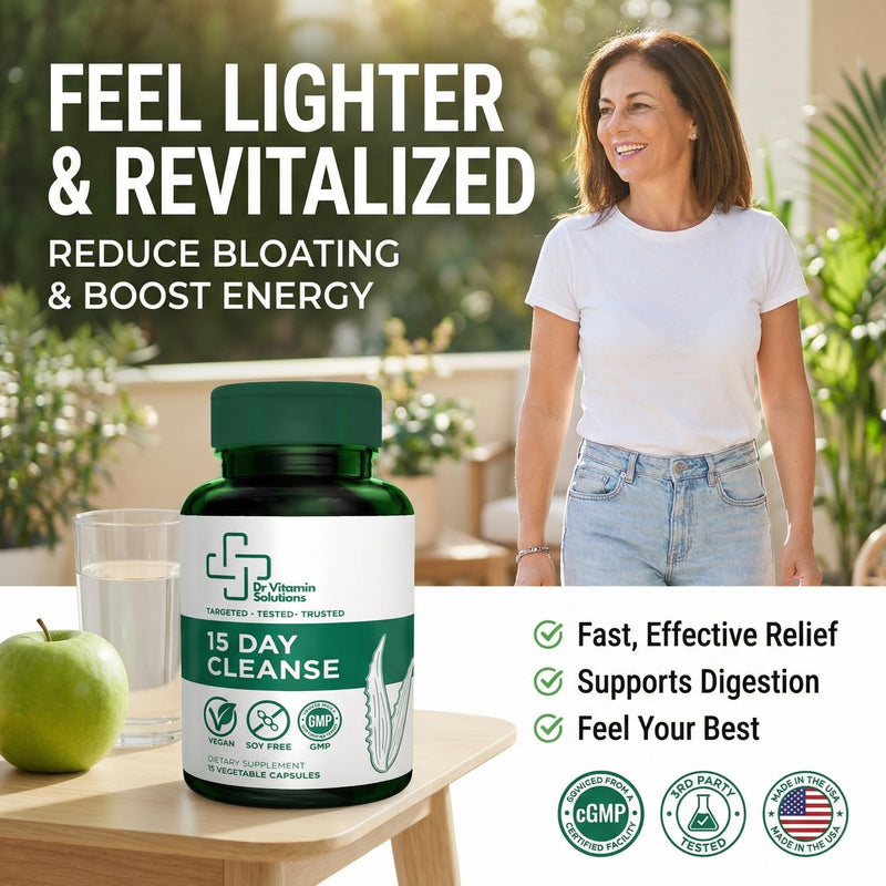 15 Day Colon Cleanse & Detox for Women and Men - Gentle Gut Cleanse | Bloating, Constipation Relief, Senna, Aloe Vera, Psyllium Husk, Probiotics, Vegan, Non-GMO, USA Made, Soy-Free, 15 Capsules 15 Count (Pack of 1)