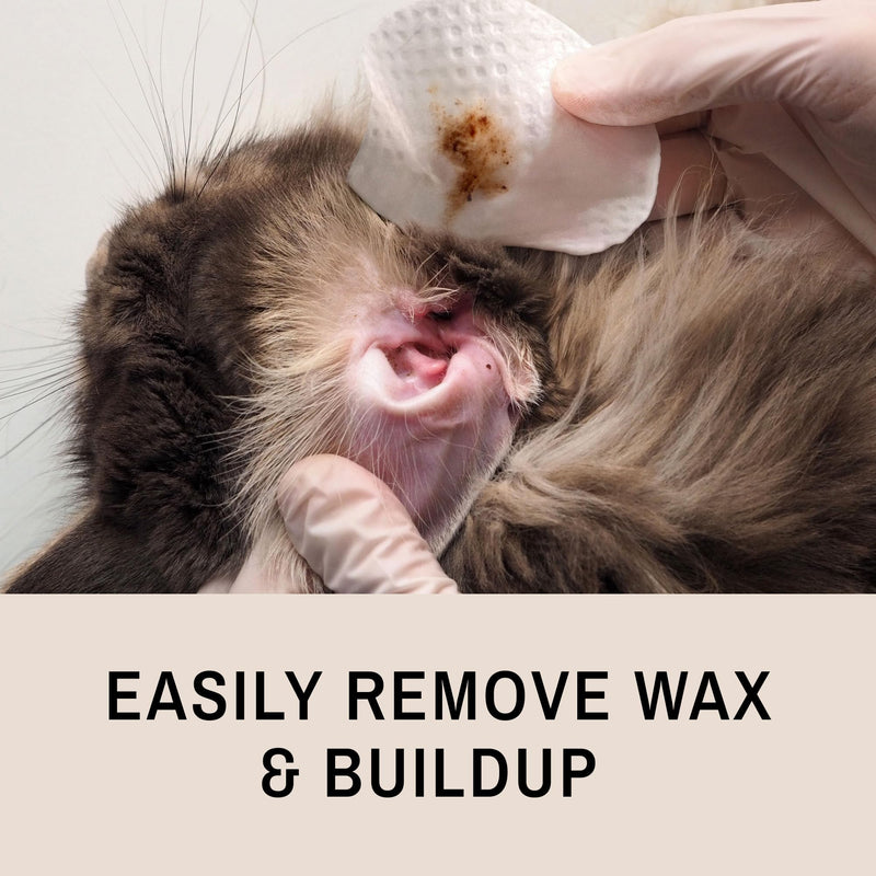 Eye Envy Fresh Ear Cleaning Wipes for Cats. Made in The USA from Natural Ingredients. Unscented. Safe and Non-Irritating. Removes Dirt, Debris, and Wax buildup. 60 Count.