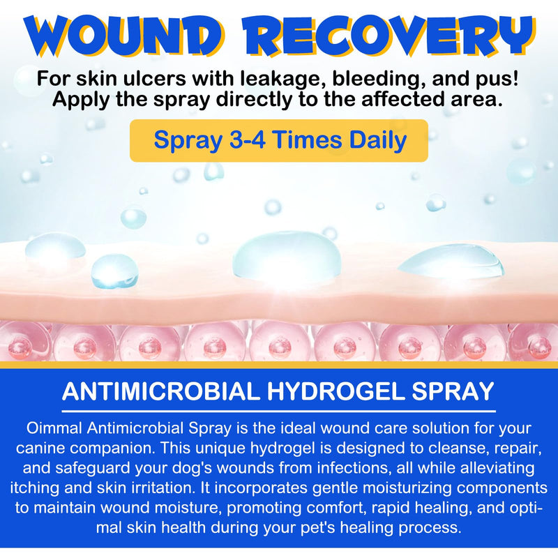 Dog Wound Healing Spray, Wound Healing And Skincare, Antimicrobial Spray, Reduce Itching And Skin Irritation, All Ages & Breeds 100Ml (Dog) Dog