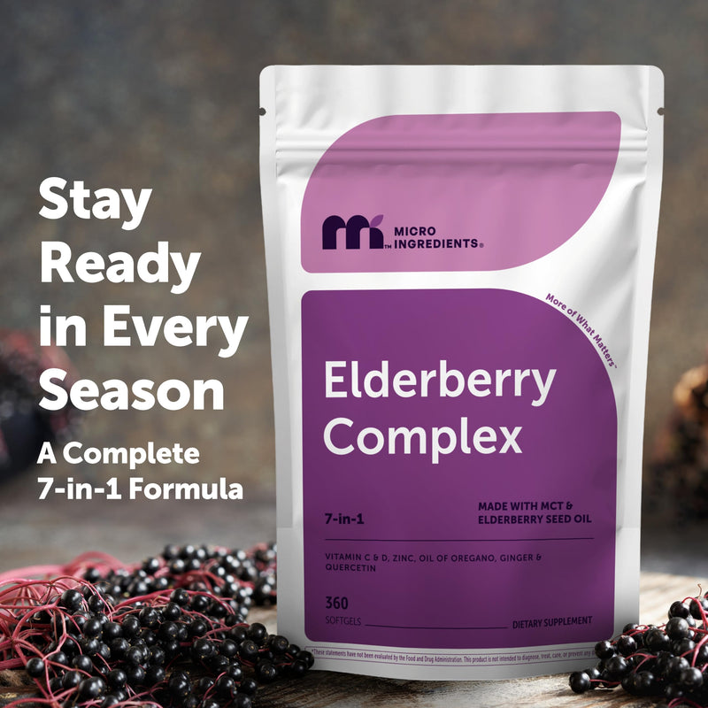 Elderberry Complex with Zinc & Vitamin C, 360 Softgels | Immune Support Supplement | 7-in-1 Sambucus Elderberry with D3, Oil of Oregano, Quercetin & Ginger | Non-GMO & Gluten Free**