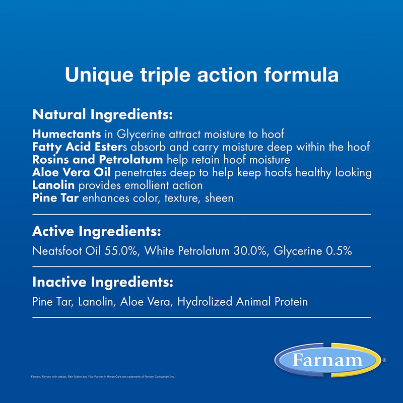 Farnam Rain Maker Triple Action Hoof Oil for Horses Moisturizer and Conditioner, Attracts, Absorbs and Retains Moisture, Contains Aloe, 32 Oz. - BeesActive Australia