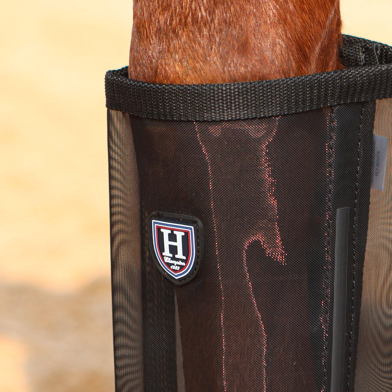 Harrison Howard Loose-Fitting Horse Fly Leggings Breathable, Tear-Resistant Fine Mesh Leg Guards Stay-on Comfortable Fly Boots (Set of 4) Black Pony - BeesActive Australia