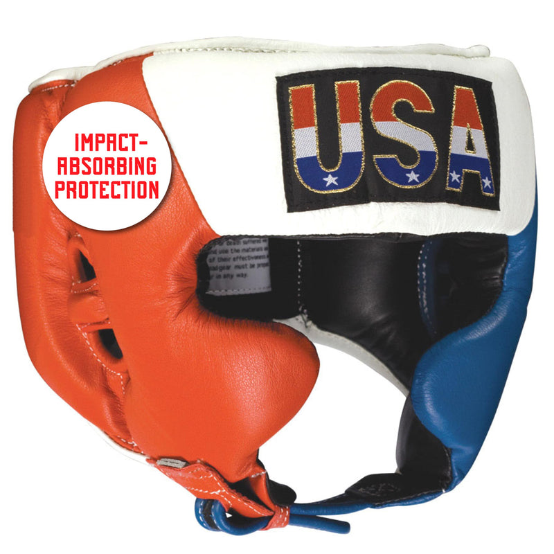 Ringside Competition-Like Boxing Headgear with Cheeks Red-White-Blue X-Large - BeesActive Australia