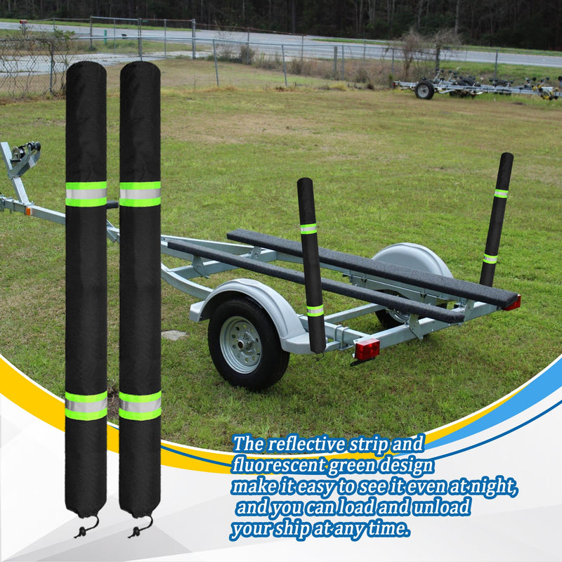60 Inch Thickened Foam Boat Trailer Guide Pole Pad and Cover with Capped End and Reflective Stripe for Ski Boat, Fishing Boat or Sailboat Trailer 60in - BeesActive Australia