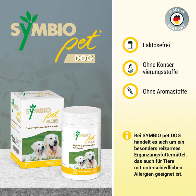 SYMBIO pet Dog: Probiotic supplementary food specifically for the intestinal flora of dogs of all ages, 175 g powder - BeesActive Australia