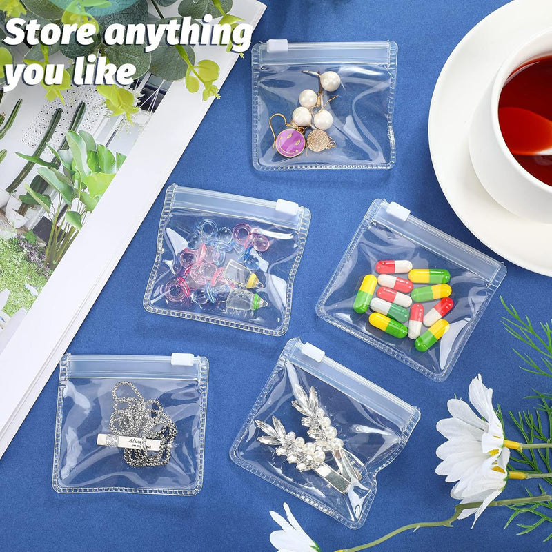 20 Pcs Zippered Pill Pouch Bags, Slide Lock Clear Plastic Mini Bags, BPA-Free for Pills, Vitamins, Supplements, Jewelry, Crafts, Small Objects, Self-Sealing, Reusable, Travel-Friendly (11X16 CM) 11X16 CM