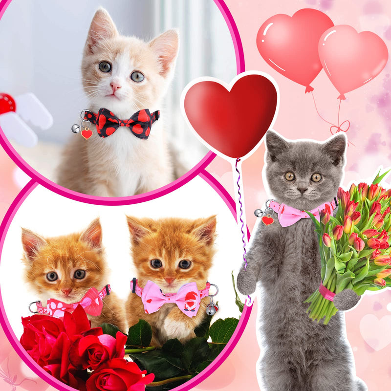 Sadnyy 9 Pcs Valentine's Day Cat Collars Holiday Cat Collars Breakaway St. Patrick's Day Cat Collar with Bow Tie and Bell Adjustable Easter and Safety Buckle Collars for Kitten Puppy Daily(Small) Small - BeesActive Australia