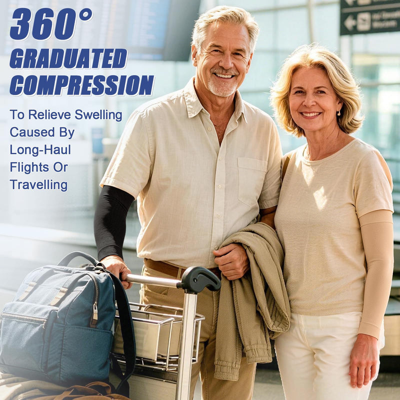 beister Compression Arm Sleeve, 20-30 mmHg Medical Support for Women Beige X-Large