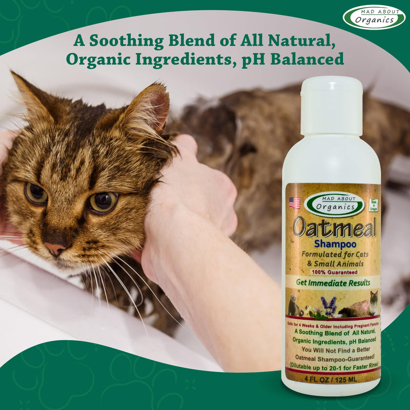 Cat Oatmeal Shampoo - Gentle, Moisturizing Small Pet Wash for Sensitive Skin, 4oz - BeesActive Australia