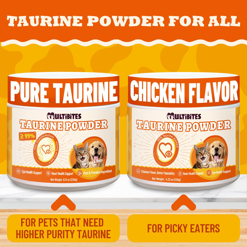 Taurine Powder for Cats & Dogs, Chicken Flavor, Taurine for Cats, Feline Heart Supplements, Support Vision, Heart & Immunity Suitable, for Cats & Dogs of All Ages 4.23 oz 4.23 Ounce (Pack of 1)