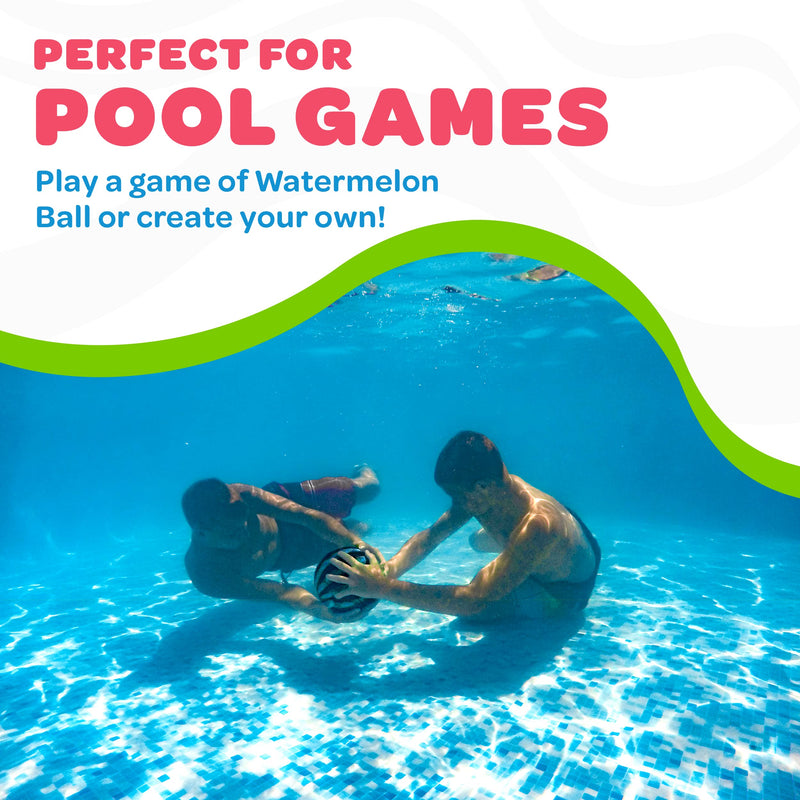 Watermelon Ball – The Ultimate Swimming Pool Game for Under Water Passing, Dribbling, Diving and Pool Games for Teens, Kids, or Adults, Balls Fills with Water, Blue, 9 inches 9" 9" Blue