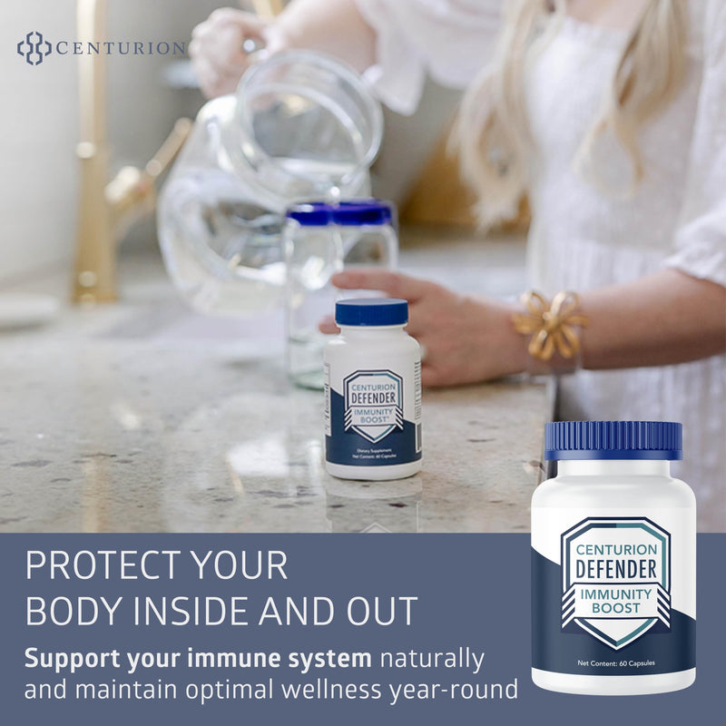 Centurion Labs Defender Immunity Boost, 5-in-1 Powerful Blend of Quercetin, Zinc, Vitamin D, Vitamin C, Copper to Help Support Overall Health, 60 Caps