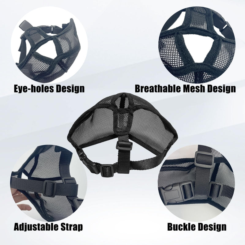 French Bulldog Muzzle Flattened Dog Muzzle with Short Snout Mask for Dogs with Short Snout Anti Biting Chewing Barking with Adjustable Mesh Head Strap - BeesActive Australia