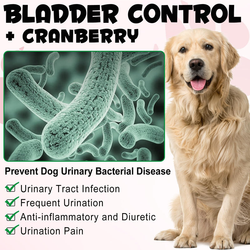 Bladder & Kidney Support for Dogs, Urinary Tract treatment and Bladder Control Supplement, Soft Chews with Cranberry and D-Mannose, Natural Immune System Booster - Peking Duck Flavor (150Pcs) 150Pcs