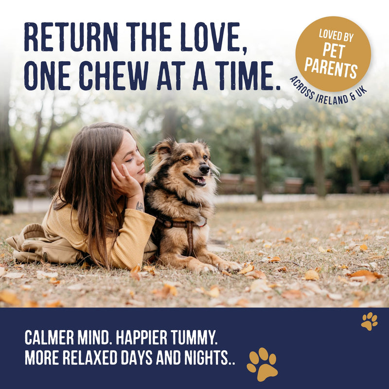 Harley & Marley Calming Duo Function Health Chews for Dogs - Natural Calming Dog Treats for Anxiety Relief, Healthy Teeth & Gums - Reduces Stress, Promotes Relaxation & Dental Care - 4pk (4/pk) Pack of 4