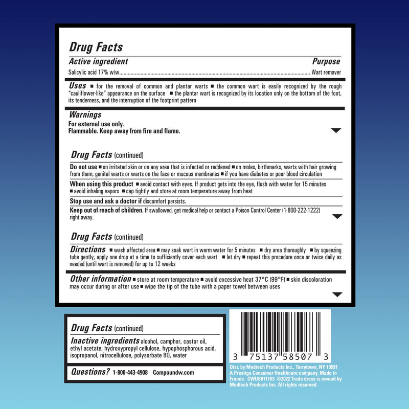 Compound W Maximum Strength Fast Acting Gel Wart Remover, 0.25 oz 0.25 Ounce (Pack of 1) - BeesActive Australia
